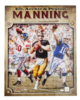 Peyton, Eli, and Archie Manning Signed 16x20 Photo (Steiner)